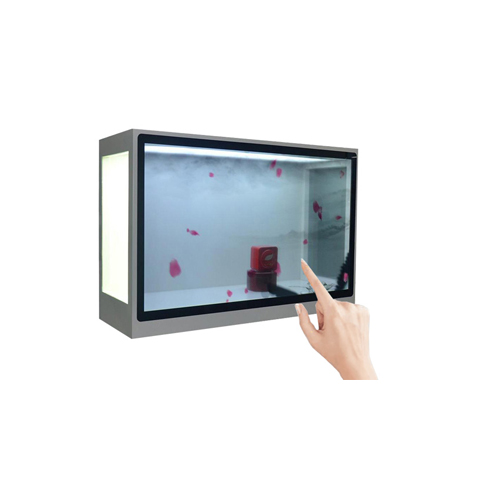 透明液晶屏展示柜65寸3D全息虛擬數(shù)字人透明觸摸商品櫥窗智能互動(dòng)生產(chǎn)廠家批發(fā)