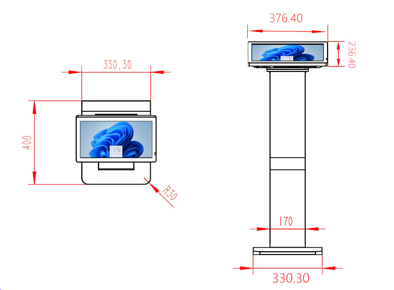 臥式windows電容觸摸廣告機(jī)