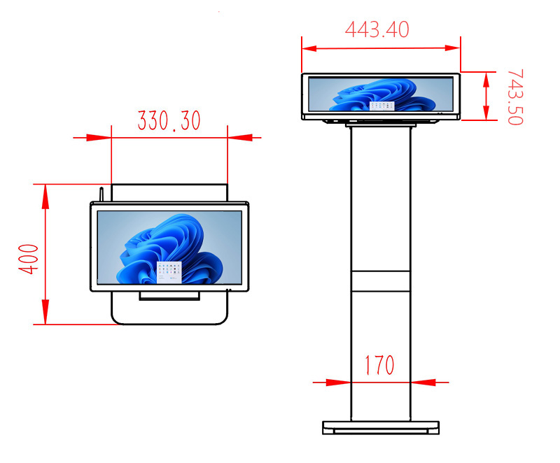 臥式廣告機(jī)windows電容觸摸