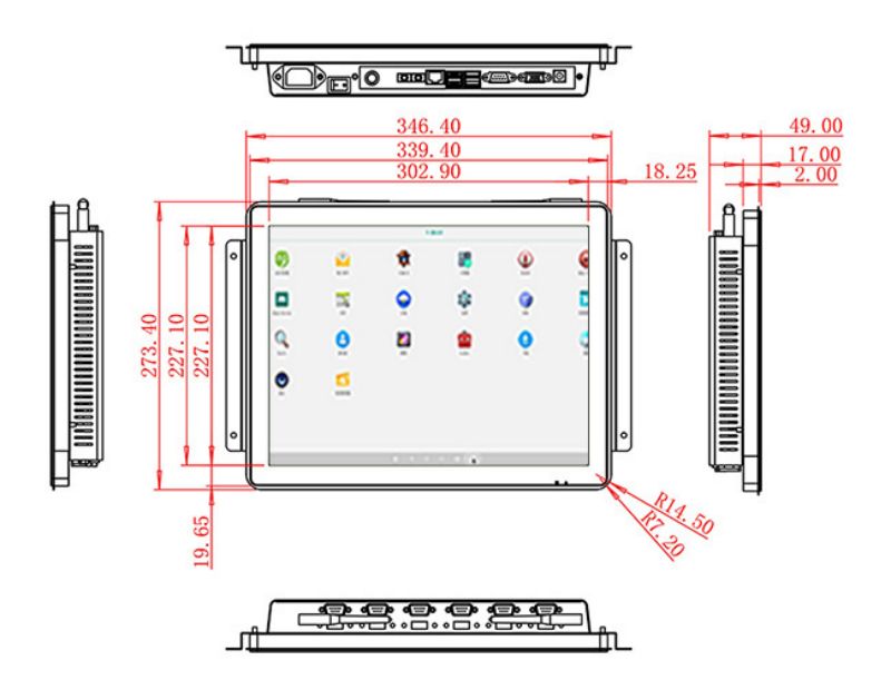 15寸內(nèi)嵌式電容觸摸工控機