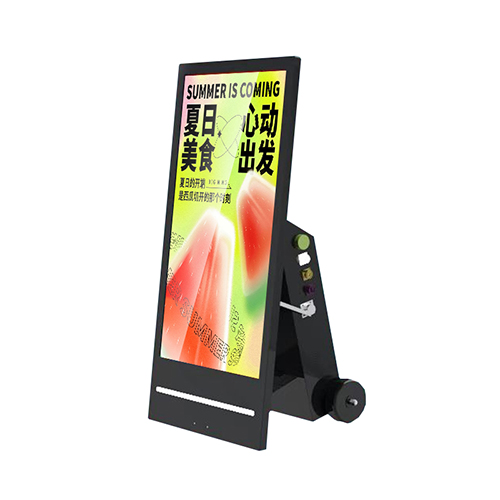 智顯通55寸立式移動廣告機水牌 半戶外廣告機 超薄機身便攜移動滾輪 智能遠程控制戶外海報