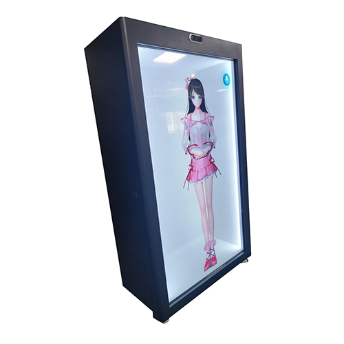 75寸全息艙AI數(shù)字人3D裸眼三維透明屏展示柜可觸摸